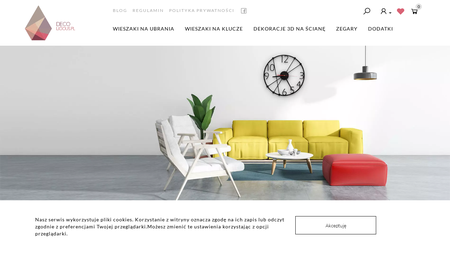 Wieszaki, zegary i akcesoria do wnętrz